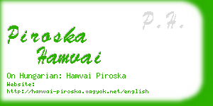 piroska hamvai business card